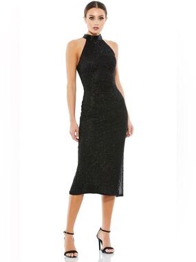 Mac Duggal A5531 Sleeveless High Neck Knee-Length Dress
